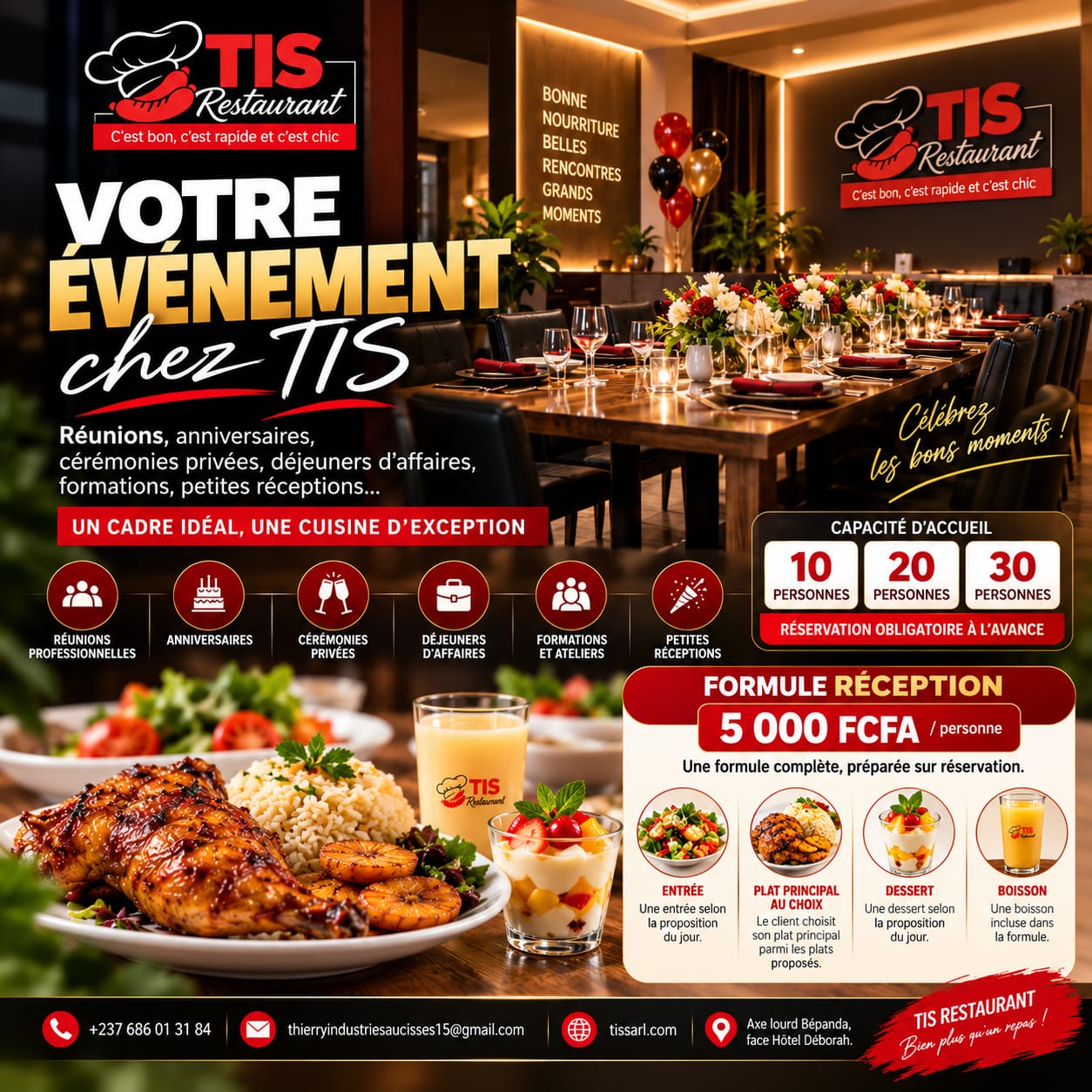 Plats TIS Restaurant pour événements